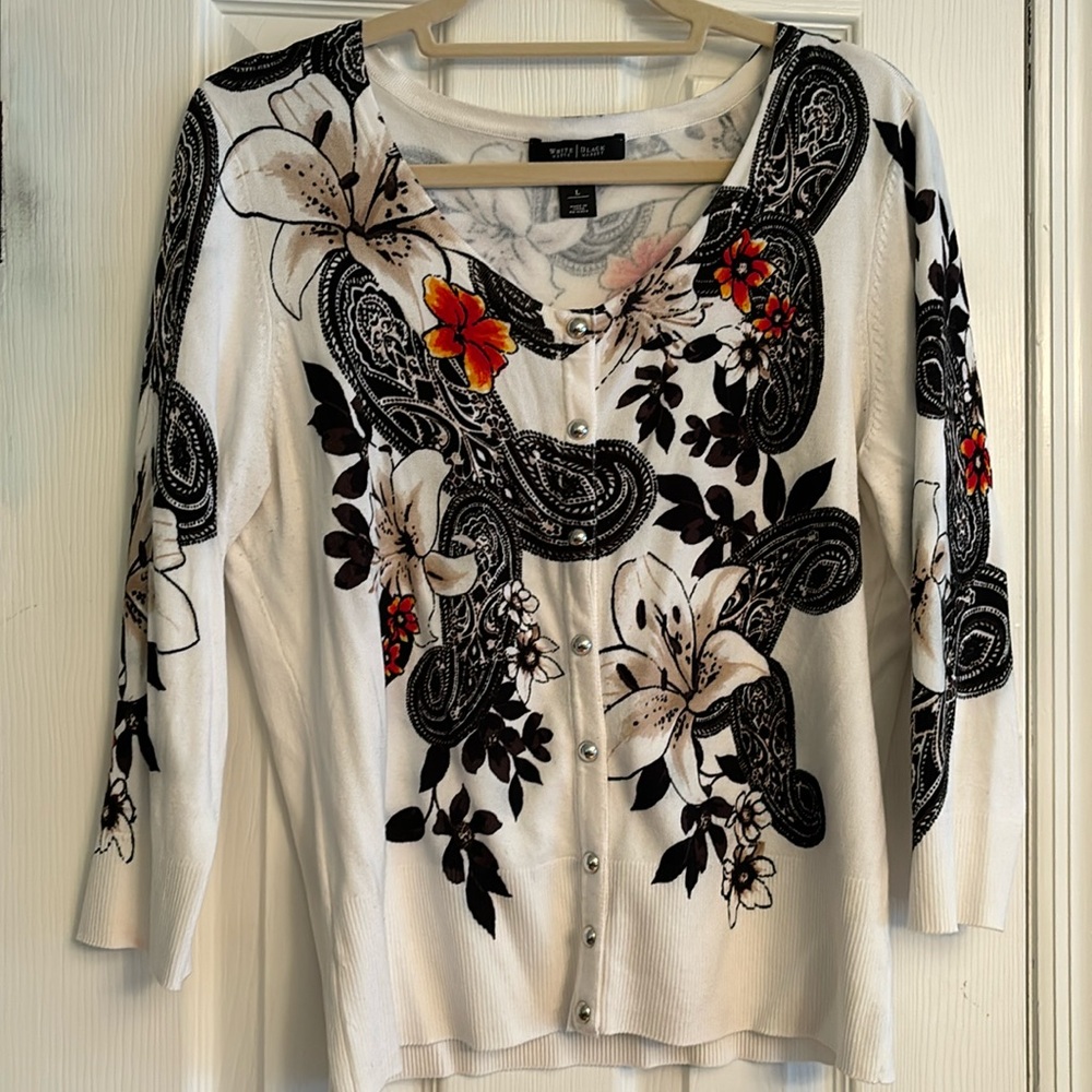 White House Black Market Patterned Cardigan